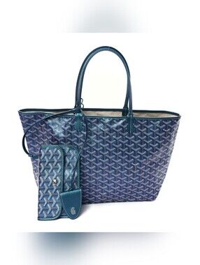 GOYARD Limited Edition Iridescent Pearly Blue Goyardine Saint Louis PM NWOT